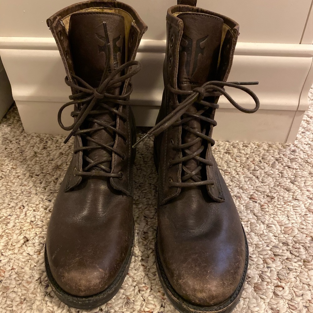 Frye Veronica Distressed Combat Boots